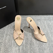 YSL HIGH HEEL 25S 100 MM IN BEIGE LAMBSKIN