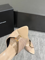 YSL HIGH HEEL 25S 100 MM IN BEIGE LAMBSKIN