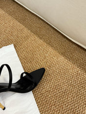 YSL HIGH HEEL SANDALS 25S IN BLACK LAMBSKIN