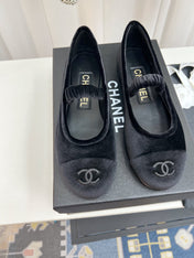 CC MARY JANE FLAT IN BLACK VELVET