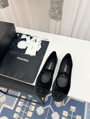 CC MARY JANE FLAT IN BLACK VELVET