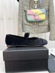 CC MARY JANE FLAT IN BLACK VELVET