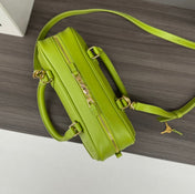 AMAZONA 23 CROPPED BAG IN PEAR GREEN SOFT GRAINED CALFSKIN