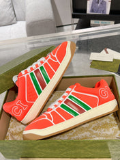 SNEAKER IN ROSE RED MIX COLORFUL CALFSKIN