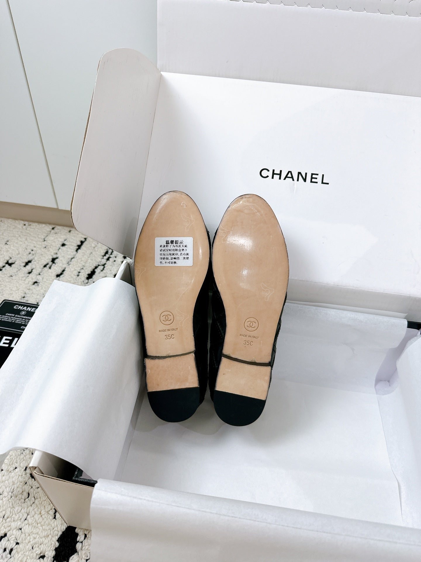 BALLET FLATS BOW IN BLACK CALFSKIN QUILTED