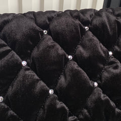 FLAP BAG 23 ATTACHED DIAMOND IN BLACK VELVET GOLD HARDWARE