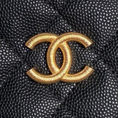 CHANEL 25S HOBO BAG 22 IN BLACK CAVIAR LEATHER