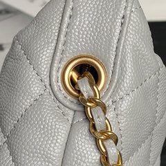 CHANEL 25S HOBO BAG 22 IN GREY CAVIAR LEATHER