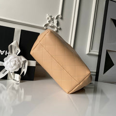 CHANEL 25S HOBO BAG 32 IN WARM SAND BEIGE LAMBSKIN