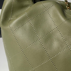 CHANEL 25S HOBO BAG 32 IN DARK GREEN LAMBSKIN