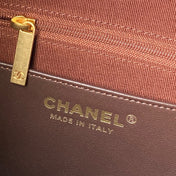 CHANEL 25S HOBO BAG 31 IN DARK BROWN SUEDE WITH GOLD HARDWARE