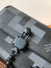 LV 25S STEAMER BAG 18 IN DAMOFLAGE BLACK CANVAS