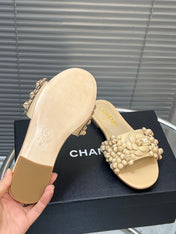 SLIPPERS CAMELLIA IN BEIGE CALFSKIN