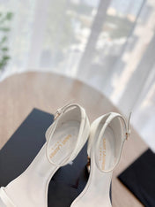 CLASSIC HIGH HEELS 10 CM IN WHITE PATENT CALFSKIN