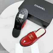 CC FLAT MULE 25S IN RED CALFSKIN STYLE 8