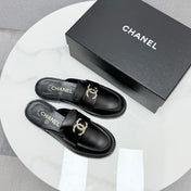 CC FLAT MULE 25S IN BLACK CALFSKIN STYLE 7