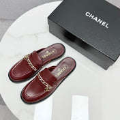 CC FLAT MULE 25S IN DARK RED CALFSKIN STYLE 1