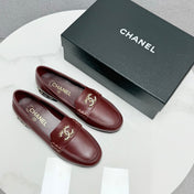 CC LOAFER 25S IN DARK RED LAMBSKIN WITH GOLD HARDWARE