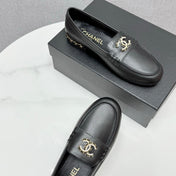 CC LOAFER 25S IN BLACK LAMBSKIN WITH GOLD HARDWARE