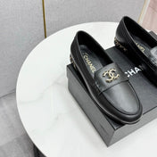 CC LOAFER 25S IN BLACK LAMBSKIN WITH GOLD HARDWARE