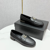CC LOAFER 25S IN BLACK LAMBSKIN WITH GOLD HARDWARE