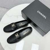 CC LOAFER 25S IN BLACK LAMBSKIN WITH GOLD HARDWARE