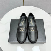 CC LOAFER 25S IN BLACK LAMBSKIN WITH GOLD HARDWARE