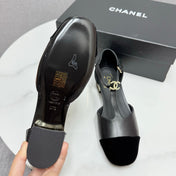 CC MARY JANE 25S IN BLACK LAMBSKIN AND SUEDE WITH PEARL HEEL