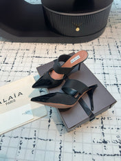 ALAIA HIGH HEEL 9 CM IN BLACK CALFSKIN