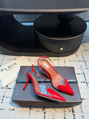 ALAIA HIGH SLINGBACK 25S 90 MM IN RED CALFSKIN