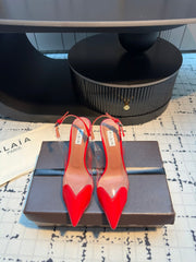 ALAIA HIGH SLINGBACK 25S 90 MM IN RED CALFSKIN
