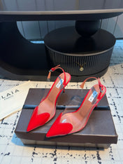 ALAIA HIGH SLINGBACK 25S 90 MM IN RED CALFSKIN