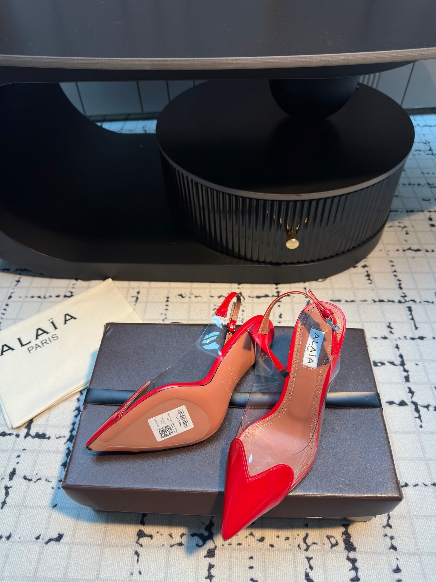 ALAIA HIGH SLINGBACK 25S 90 MM IN RED CALFSKIN