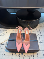 ALAIA HIGH SLINGBACK 25S 90 MM IN PINK CALFSKIN