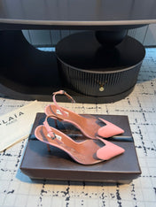 ALAIA HIGH SLINGBACK 25S 90 MM IN PINK CALFSKIN