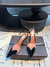 ALAIA HIGH SLINGBACK 25S 90 MM IN BLACK CALFSKIN