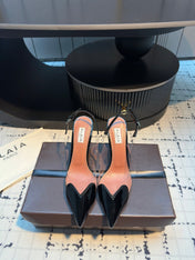 ALAIA HIGH SLINGBACK 25S 90 MM IN BLACK CALFSKIN