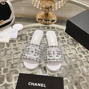 WEDGE PLATFORM IN BLACK MIX WHITE FABRIC WITH LOGO