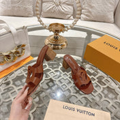 ISOLA HIGH 55 MM MULE IN PENNY BROWN CALFSKIN