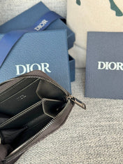 ZIPPED MINI WALLET 10 IN BLACK MONOGRAM OBLIQUE JACQUARD