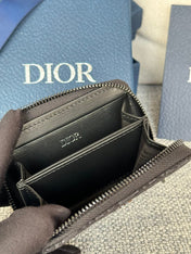 ZIPPED MINI WALLET 10 IN BLACK MONOGRAM OBLIQUE JACQUARD