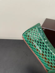 ALAIA BALLET FLATS IN COOL GREEN MESH FISHNET