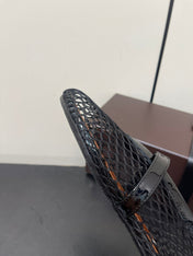 ALAIA BALLET FLATS IN BLACK MESH FISHNET