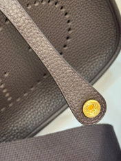 HM 26S EVELYNE BAG 23MM IN DARK BROWN GRAINED CALFSKIN