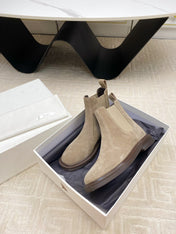 ANKLE BOOTS IN LIGHT BROWN SUEDE