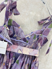 ZIMMERMANN LONG HERRINGBONE DRESS IN PLUM PURPLE 269379