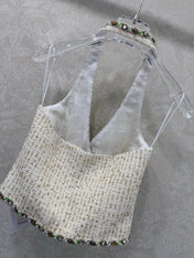 CHANEL 26S BEADED HALTER NECK VEST 821