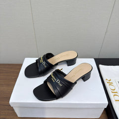 DIOR HIGH HEEL 25S 45 MM IN BLACK LAMBSKIN WITH GOLD HARDWARE