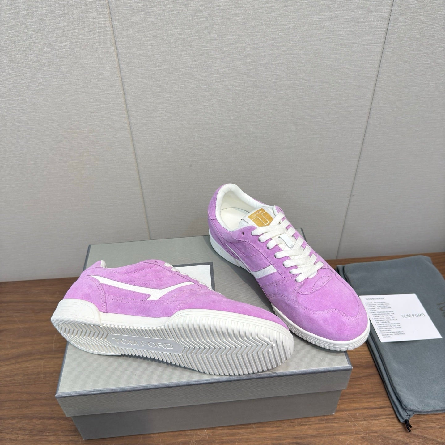 TOM FORD 26S JACKSON SNEAKERS IN PINKISH PURPLE SUEDE