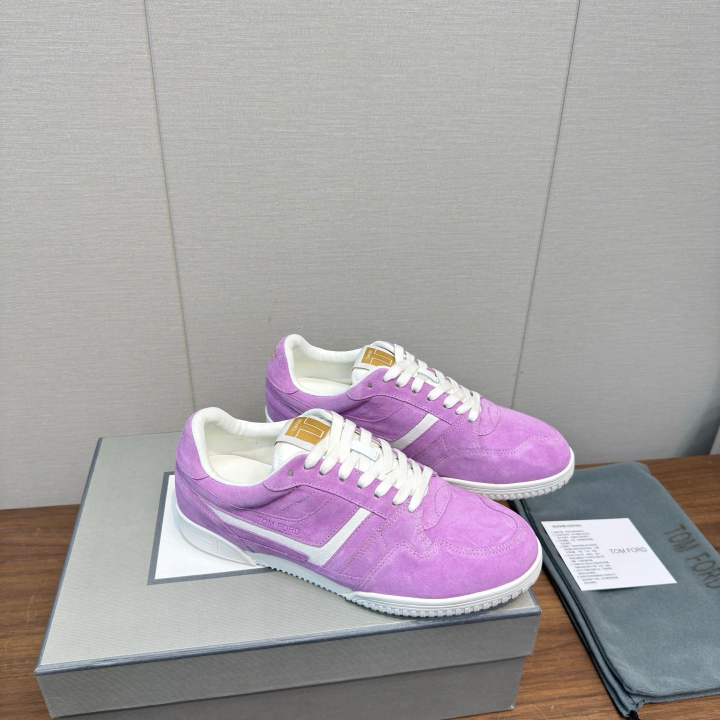 TOM FORD 26S JACKSON SNEAKERS IN PINKISH PURPLE SUEDE